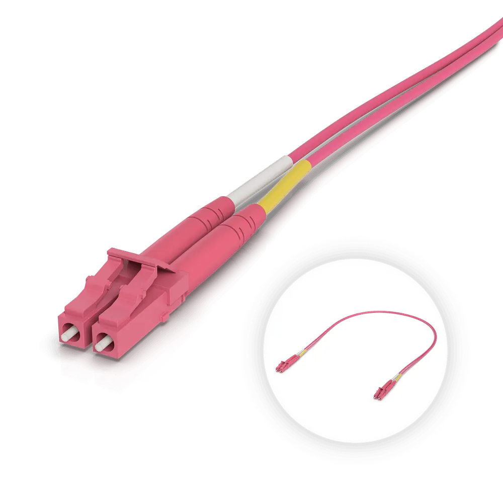 OM4 Duplex LC UPC Fiber Patch Cable