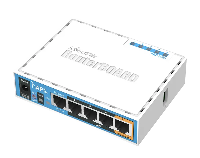 home AC Access Point lite RB952Ui-5ac2nD, hAP ac Lite, 2.4/5GHz, 5x 10/100