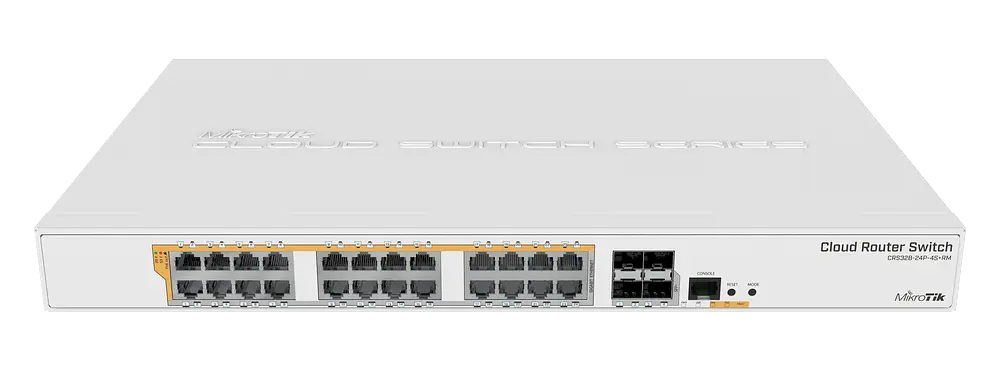 Cloud Router Switch CRS328-24P-4S+RM, 24x Gigabit, 4x SFP+, POE, Rackmount