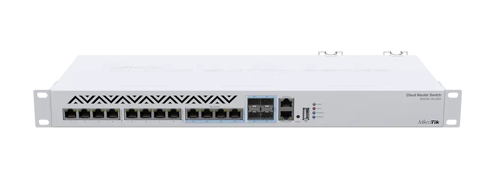Cloud Router Switch CRS312-4C+8XG-RM, 8x 10GB RJ45 Ports, 4x Combo 10GB (RJ45/SFP+), Rackmount