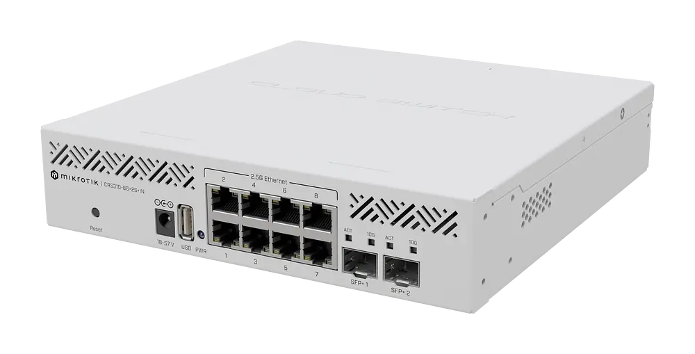Cloud Router Switch CRS310-8G+2S+IN, 8x 2.5 Gigabit Ports, 2x SFP+