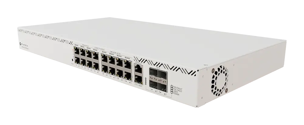 Cloud Router Switch CRS320-8P-8B-4S+RM, 17x Gigabit PoE (8x PoE+, 8x PoE++), 4x SFP+, Rackmount, 600W