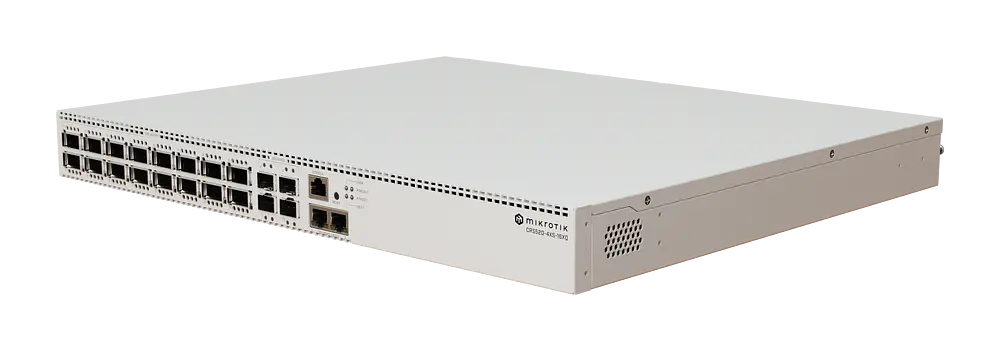 Cloud Router Switch CRS520-4XS-16XQ-RM, 2x 10GB RJ45, 4x 25G SFP28, 16x 100G QSFP28, Rackmount